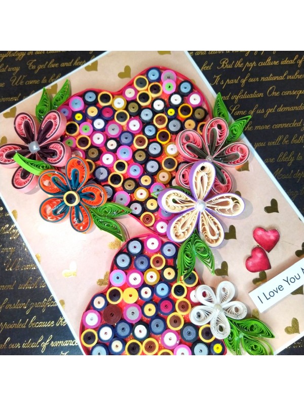 Quilled Hearts Love Greeting Card