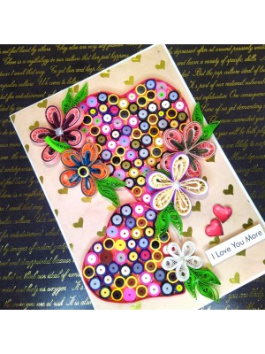 Quilled Hearts Love Greeting Card Quilled Hearts Love Greeting Card