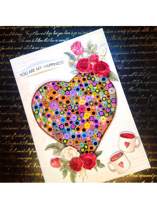 Big quilled heart handmade greeting card