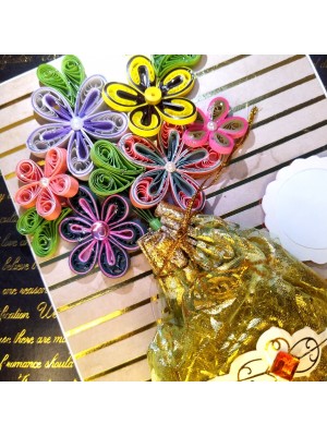 Sparkling Quilled Flowers handmade Card Sparkling Quilled Flowers handmade Card