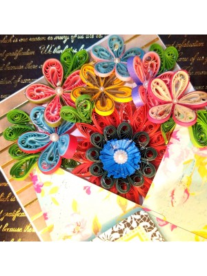 Quilled Flowers In Envelope Greeting Card Quilled Flowers In Envelope Greeting Card
