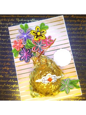 Sparkling Quilled Flowers handmade Card Sparkling Quilled Flowers handmade Card