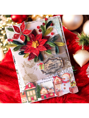 Quilled Poinsettia Seasons Greeting Card Quilled Poinsettia Seasons Greeting Card