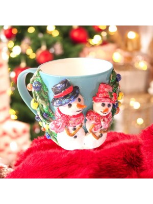 Snowman with Christmas Tree Mug 