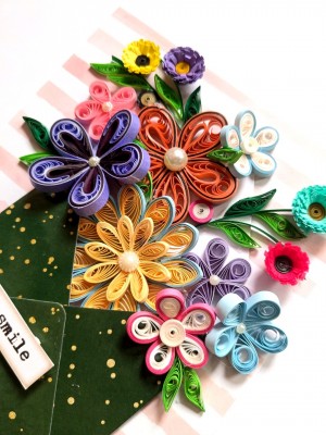 Quilled Flowers In Envelope Greeting Card Quilled Flowers In Envelope Greeting Card