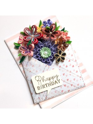 Quilled Flowers In Envelope Birthday Card Quilled Flowers In Envelope Birthday Card