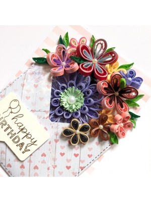 Quilled Flowers In Envelope Birthday Card Quilled Flowers In Envelope Birthday Card