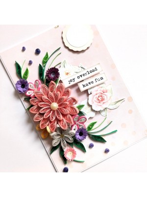 Sparkling Pinks Quilled Flowers Card Sparkling Pinks Quilled Flowers Card