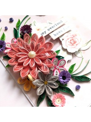 Sparkling Pinks Quilled Flowers Card Sparkling Pinks Quilled Flowers Card
