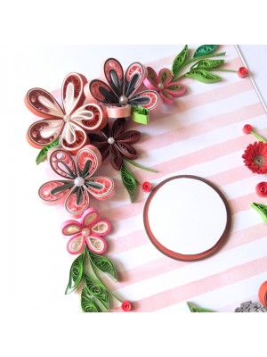 Red Quilled Flowers Corner Greeting Card Red Quilled Flowers Corner Greeting Card