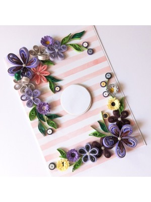 Purple Quilled Flowers Corner Greeting Card Purple Quilled Flowers Corner Greeting Card