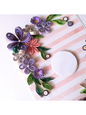 Purple Quilled Flowers Corner Greeting Card Purple Quilled Flowers Corner Greeting Card