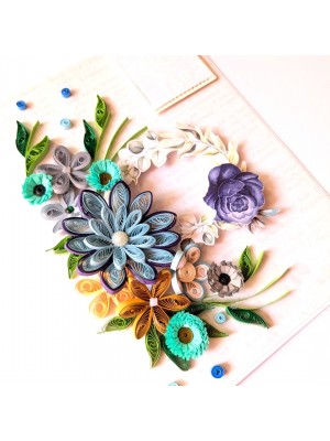 Sparkling Blues Quilled Flowers Card Sparkling Blues Quilled Flowers Card