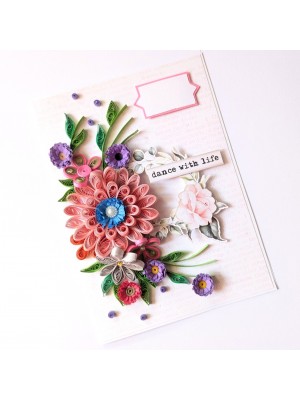Sparkling Pinks Quilled Flowers Card Sparkling Pinks Quilled Flowers Card