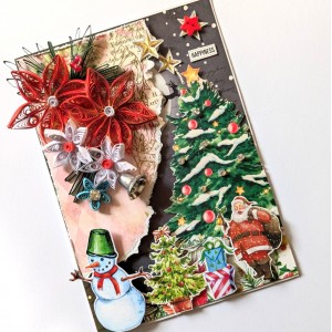 Christmas and New Year Quilled Greeting Card Christmas and New Year Quilled Greeting Card