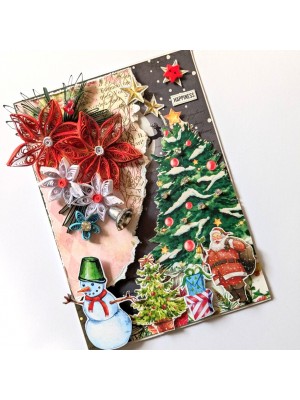 Christmas and New Year Quilled Greeting Card Christmas and New Year Quilled Greeting Card