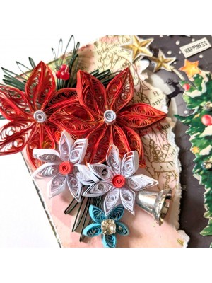 Christmas and New Year Quilled Greeting Card Christmas and New Year Quilled Greeting Card