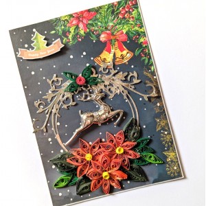 Blue Themed Quilled New Year Greeting Card Blue Themed Quilled New Year Greeting Card