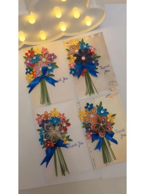 Quilled Thank you cards - Pack of 4 Quilled Thank you cards - Pack of 4