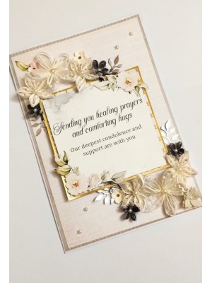 Quilled White Flowers Demise card
