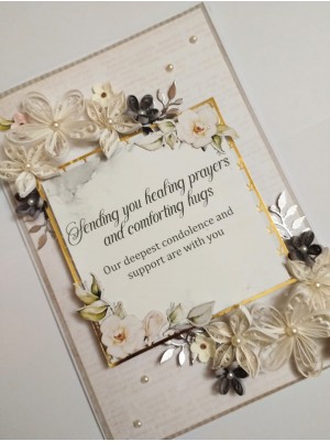 Quilled White Flowers Demise card