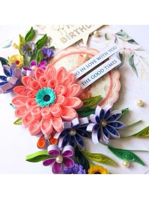 Sparkling Pinks Quilled Flowers Card Sparkling Pinks Quilled Flowers Card
