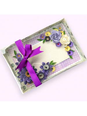 Purple Quilled Greeting card with Light and Box