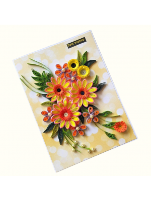Beautiful Yellow And Pink Flowers Greeting Card Beautiful Yellow And Pink Flowers Greeting Card