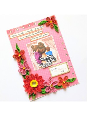 Red Quilled Flowers Mother Greeting Card Red Quilled Flowers Mother Greeting Card