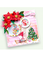 Quilled Poinsettias with shaker balls Christmas