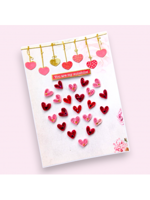 Quilled Hearts Falling Love Greeting card