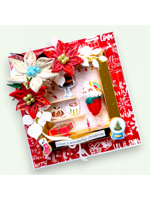 Christmas Desserts Miniature Quilled flowers 