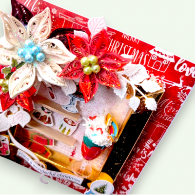 Christmas Desserts Miniature Quilled flowers 