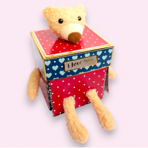 3 Layered Cute Teddy Love Explosion Box