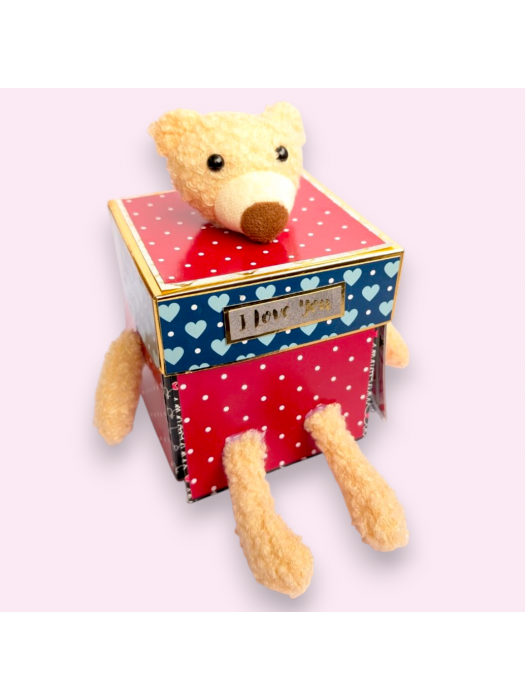 3 Layered Cute Teddy Love Explosion Box