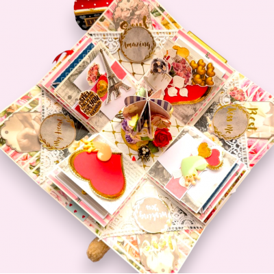 3 Layered Cute Teddy Love Explosion Box