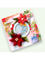 Poinsettia Handmade New Year Christmas card