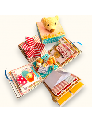 3 Layered Cute Teddy Love Explosion Box