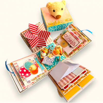 3 Layered Cute Teddy Love Explosion Box
