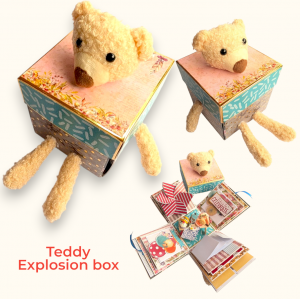 3 Layered Cute Teddy Love Explosion Box