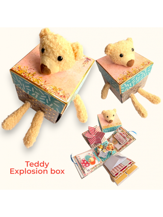 3 Layered Cute Teddy Love Explosion Box