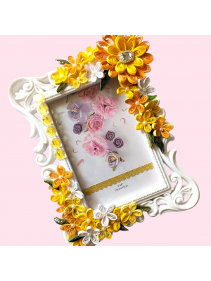 Yellow Quilled Flowers Photo Frame - 4x6 inch photo Yellow Quilled Flowers Photo Frame - 4x6 inch photo