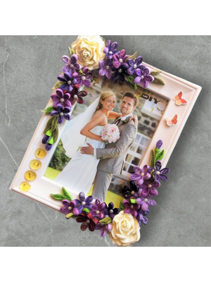 Purple Themed Quilled Photo Frame Purple Themed Quilled Photo Frame