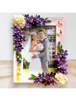 Purple Themed Quilled Photo Frame Purple Themed Quilled Photo Frame