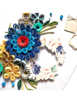 Sparkling Blues Quilled Flowers Card Sparkling Blues Quilled Flowers Card