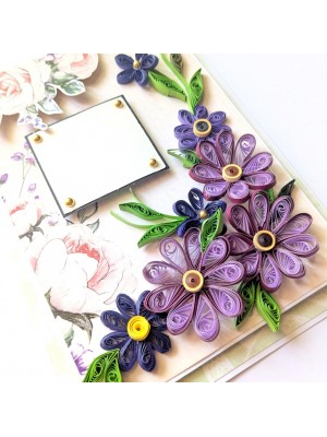 Purple Themed Quilled Flowers Greeting Card Purple Themed Quilled Flowers Greeting Card