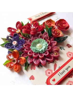 Quilled Flowers In Envelope Greeting Card Quilled Flowers In Envelope Greeting Card