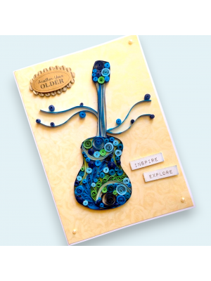 Quilled Guitar Handmade Greeting card