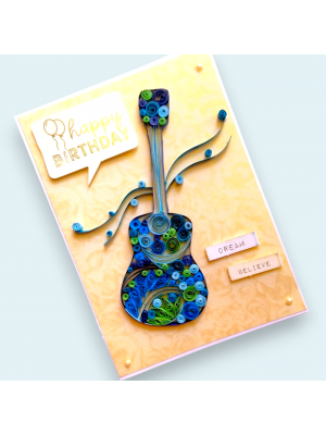Quilled Guitar Handmade Greeting card