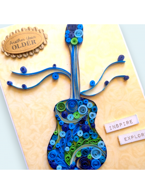 Quilled Guitar Handmade Greeting card